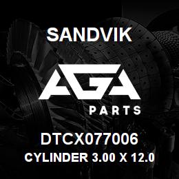 DTCX077006 Sandvik CYLINDER 3.00 X 12.00 ST. | AGA Parts