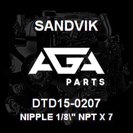 DTD15-0207 Sandvik NIPPLE 1/8" NPT X 7/16" JIC | AGA Parts
