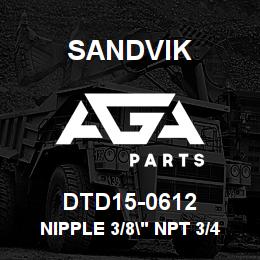 DTD15-0612 Sandvik NIPPLE 3/8" NPT 3/4"JIC | AGA Parts