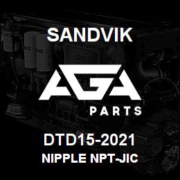 DTD15-2021 Sandvik NIPPLE NPT-JIC | AGA Parts