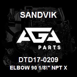 DTD17-0209 Sandvik ELBOW 90 1/8" NPT X 9/16" JIC M/M | AGA Parts
