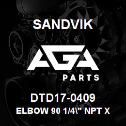 DTD17-0409 Sandvik ELBOW 90 1/4" NPT X 9/16" JIC M/M | AGA Parts