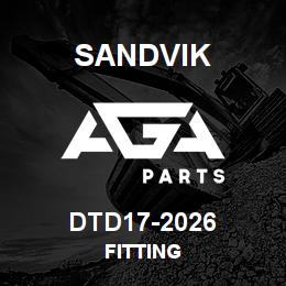 DTD17-2026 Sandvik FITTING | AGA Parts