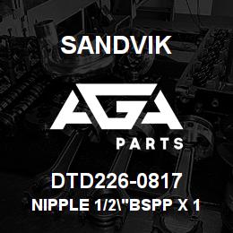 DTD226-0817 Sandvik NIPPLE 1/2"BSPP X 1-1/16"JIC | AGA Parts