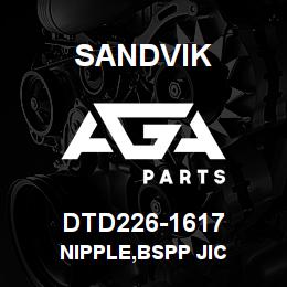 DTD226-1617 Sandvik NIPPLE,BSPP JIC | AGA Parts
