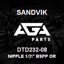 DTD232-08 Sandvik NIPPLE 1/2" BSPP ORING | AGA Parts