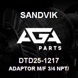 DTD25-1217 Sandvik ADAPTOR M/F 3/4 NPT/JIC | AGA Parts