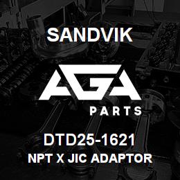 DTD25-1621 Sandvik NPT X JIC ADAPTOR | AGA Parts
