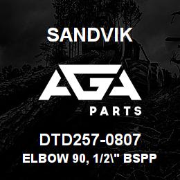 DTD257-0807 Sandvik ELBOW 90, 1/2" BSPP X 7/16" JIC M/ | AGA Parts