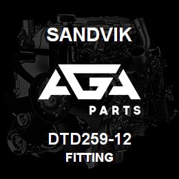 DTD259-12 Sandvik FITTING | AGA Parts
