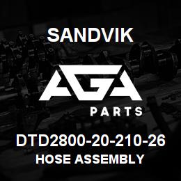 DTD2800-20-210-26 Sandvik HOSE ASSEMBLY | AGA Parts