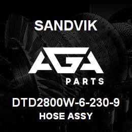 DTD2800W-6-230-9 Sandvik HOSE ASSY | AGA Parts