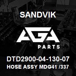 DTD2900-04-130-07 Sandvik HOSE ASSY MDG41 /337856 | AGA Parts