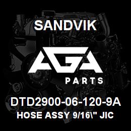 DTD2900-06-120-9A Sandvik HOSE ASSY 9/16" JIC ARMOURED MDG41 | AGA Parts