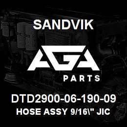 DTD2900-06-190-09 Sandvik HOSE ASSY 9/16" JIC MDG41 | AGA Parts