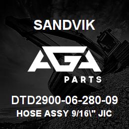 DTD2900-06-280-09 Sandvik HOSE ASSY 9/16" JIC MDG41 | AGA Parts