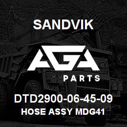 DTD2900-06-45-09 Sandvik HOSE ASSY MDG41 | AGA Parts