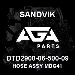 DTD2900-06-500-09 Sandvik HOSE ASSY MDG41 | AGA Parts