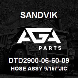 DTD2900-06-60-09 Sandvik HOSE ASSY 9/16"JIC MDG41 | AGA Parts