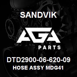 DTD2900-06-620-09 Sandvik HOSE ASSY MDG41 | AGA Parts