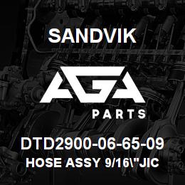 DTD2900-06-65-09 Sandvik HOSE ASSY 9/16"JIC MDG41 | AGA Parts
