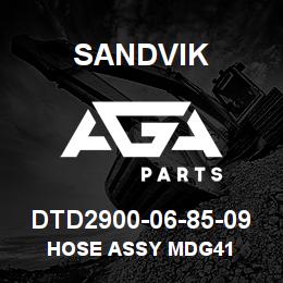 DTD2900-06-85-09 Sandvik HOSE ASSY MDG41 | AGA Parts