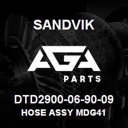 DTD2900-06-90-09 Sandvik HOSE ASSY MDG41 | AGA Parts
