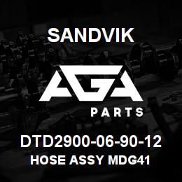 DTD2900-06-90-12 Sandvik HOSE ASSY MDG41 | AGA Parts