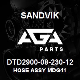 DTD2900-08-230-12 Sandvik HOSE ASSY MDG41 | AGA Parts