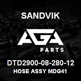DTD2900-08-280-12 Sandvik HOSE ASSY MDG41 | AGA Parts