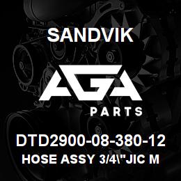 DTD2900-08-380-12 Sandvik HOSE ASSY 3/4"JIC MDG41 | AGA Parts