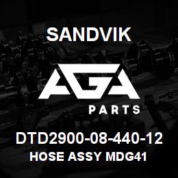 DTD2900-08-440-12 Sandvik HOSE ASSY MDG41 | AGA Parts