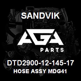DTD2900-12-145-17 Sandvik HOSE ASSY MDG41 | AGA Parts