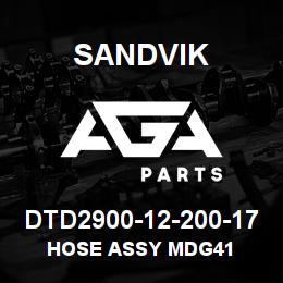 DTD2900-12-200-17 Sandvik HOSE ASSY MDG41 | AGA Parts