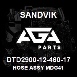 DTD2900-12-460-17 Sandvik HOSE ASSY MDG41 | AGA Parts