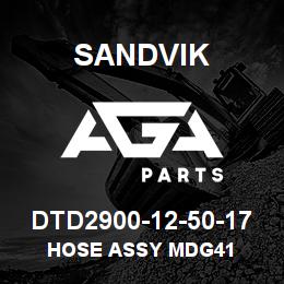 DTD2900-12-50-17 Sandvik HOSE ASSY MDG41 | AGA Parts