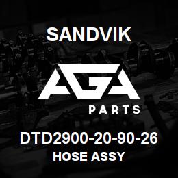 DTD2900-20-90-26 Sandvik HOSE ASSY | AGA Parts