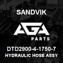 DTD2900-4-1750-7 Sandvik HYDRAULIC HOSE ASSY MDG41 | AGA Parts