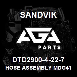 DTD2900-4-22-7 Sandvik HOSE ASSEMBLY MDG41 | AGA Parts