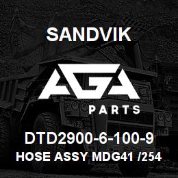 DTD2900-6-100-9 Sandvik HOSE ASSY MDG41 /254426 | AGA Parts