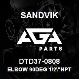DTD37-0808 Sandvik ELBOW 90DEG 1/2"NPT X 1/2"NPT M/F | AGA Parts