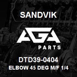 DTD39-0404 Sandvik ELBOW 45 DEG M/F 1/4" NPT X 1/4" NPT | AGA Parts