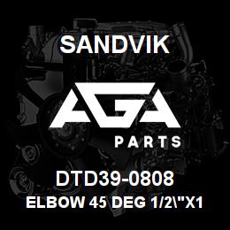 DTD39-0808 Sandvik ELBOW 45 DEG 1/2"X1/2"NPT M/F | AGA Parts