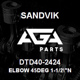 DTD40-2424 Sandvik ELBOW 45DEG 1-1/2"NPT F/F | AGA Parts