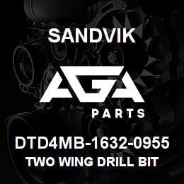 DTD4MB-1632-0955 Sandvik TWO WING DRILL BIT | AGA Parts