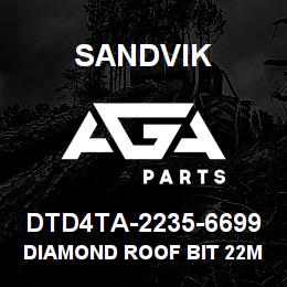 DTD4TA-2235-6699 Sandvik DIAMOND ROOF BIT 22MM HEX 1 3/8" | AGA Parts