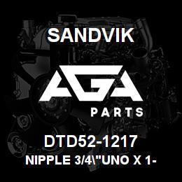 DTD52-1217 Sandvik NIPPLE 3/4"UNO X 1-1/16"JIC | AGA Parts