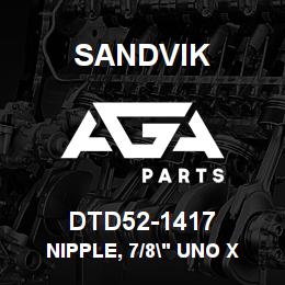 DTD52-1417 Sandvik NIPPLE, 7/8" UNO X 1.1/16" JIC | AGA Parts
