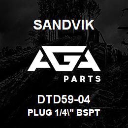 DTD59-04 Sandvik PLUG 1/4" BSPT | AGA Parts