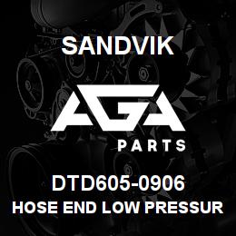 DTD605-0906 Sandvik HOSE END LOW PRESSURE | AGA Parts